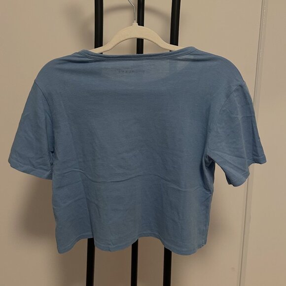 Everlane 100% Cotton Cropped Short-Sleeve Tee, Blue - Picture 2 of 3